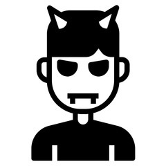 Canvas Print - devil man glyph icon