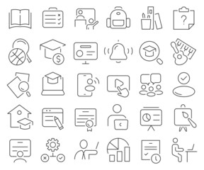 Poster - Education and graduation line icons collection. Thin outline icons pack. Vector illustration eps10