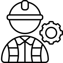 Sticker - engineer outline icon