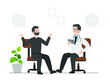 Illustration of a person consulting a psychiatrist-,people go see a psychiatrist