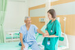 © NewSaetiew - The nurse check the old senior man and talk about recovering at the hospital., Medical and healthcare concept.