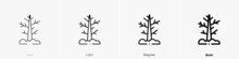Dead Tree Icon. Linear Style Sign Isolated On White Background. Vector Illustration.