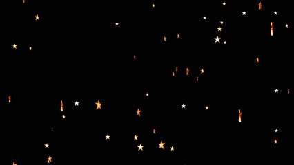 Wall Mural - an abstract parade of sparkling stars with colorful lights in virtual outer space. 4k. 3d. isolated 