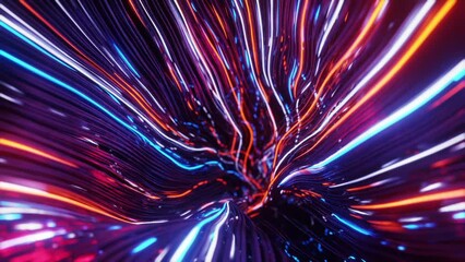 Wall Mural - This is a stock motion graphic that shows the movement of glowing threads.
