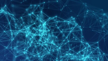 video animation of abstract network connection structure. digital background with dots and lines - v