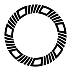Wall Mural - abstract round meander, circular geometric ornament, frame made of geometric shapes, stripes. ethnic