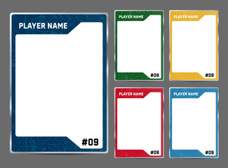 Hockey player card frame template design