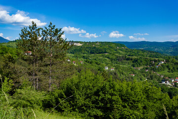 Mountains landscape in Bosnia and Herzegovina near city Jajce.