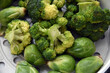 Broccoli and Brussels sprouts ready to be cooked	