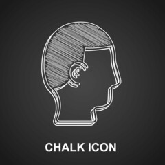 Canvas Print - Chalk Hairstyle for men icon isolated on black background. Vector