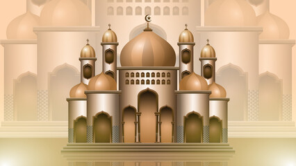 Wall Mural - mosque building vector illustration design with beautiful dome