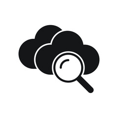 Sticker - Cloud search icon design isolated on white background