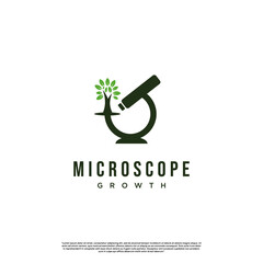 Wall Mural - nature microscope logo, microscope with growth tree logo design modern concept