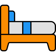 Sticker - single bed outline color icon