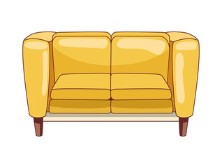 Wall Mural - yellow sofa livingroom furniture