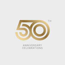 50 Years Anniversary Logo Design On White Background For Celebration Event. Emblem Of The 50th Anniversary.