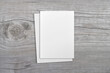5x7 Greeting Card Mockup on Wood Background with Clipping Path