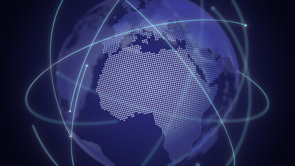 Wall Mural - Global technology earth network connection background	