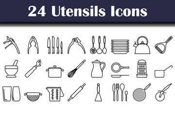 Canvas Print - Utensils Icon Set