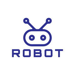 Wall Mural - simple robot logo design