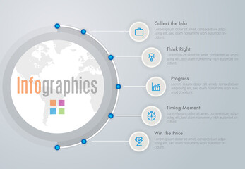 Earth Infographic Illustration. Diagram, Number Options, full Infographic Set - Stock Vector