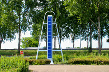 Statue In Nieuwerkerk Aan Den IJssel For Lowest Point Of The Netherlands 6,74 M (21ft) Below Sealevel