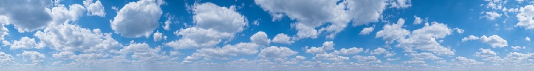 Canvas Print - white clouds in blue summer sky panoramic background