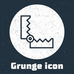 Sticker - Grunge line Trap hunting icon isolated on grey background. Monochrome vintage drawing. Vector