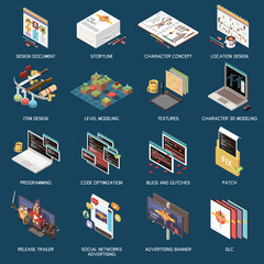 Canvas Print - Game Development Icons Set