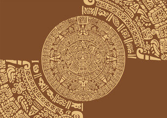 mayan calendar.images of characters of ancient american indians.the aztecs, mayans, incas. signs and