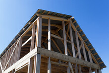 Construction Of A Wooden Frame House
