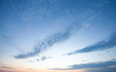 Wall Mural - golden hour after sunset, sky clouds background