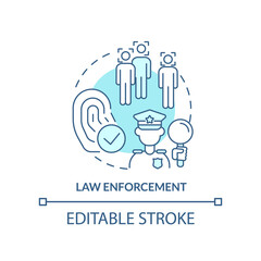 Wall Mural - law enforcement turquoise concept icon. biometric technology abstract idea thin line illustration. c