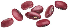 Falling Red Kidney Beans Isolated On White Background
