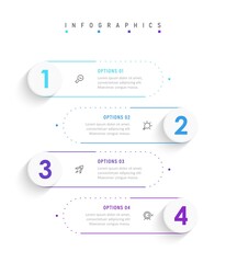 Wall Mural - vector infographic label design template with icons and 4 options or steps. can be used for process 