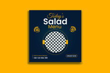 Food Social Media Post, Restaurant Food Menu, Web Banner, Square Flyer