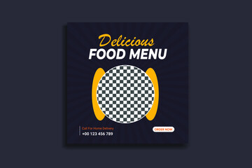 food social media post, restaurant food menu, web banner, square flyer