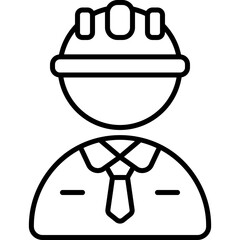 Sticker - engineer outline icon