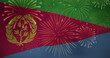 Image of confetti over flag of eritrea