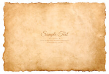 Vector Old Parchment Paper Sheet Vintage Aged Or Texture Isolated On White Background