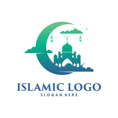 Canvas Print - Islamic With Mosque Logo Template