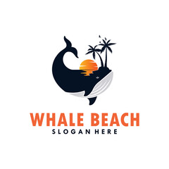 Poster - summer beach logo vector illustration