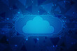 © Greentech - 2d illustration of Cloud computing, Digital Cloud computing Concept background. Cyber technology, internet data storage, database and data server concept