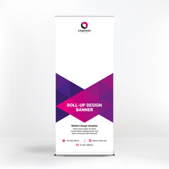 Wall Mural - roll-up banner design, geometric backgrounds for advertising, stand template for exhibitions, semina