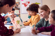 © Monkey Business - Group Of Multi-Cultural Students With Teachers In Classroom Looking At Map In Geography Lesson