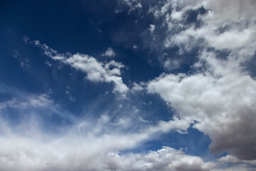 Amazing white clouds cumulus floating on natural sky daylight composition