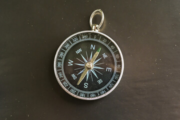 compass on a black background.
