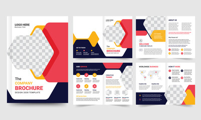 Wall Mural - Corporate business presentation backgrounds design template and page layout design for brochure, book, magazine, annual report and company profile, graphic elements design concept For Business.
