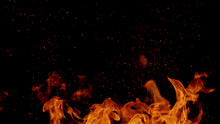 Fire Abstract Background With Flames And Copyspace.