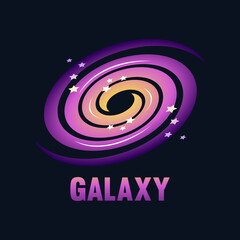 galaxy and universe logo and illustration template on isolated background
